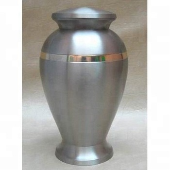 Metal cremation urn for Ashes Pewter finish