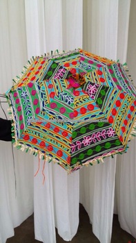 Embroidered Garden Umbrella, Color : Multicolor