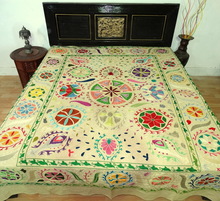 Dhanlaxmi Handicrafts Embroidery Bed Cover, Technics : Handmade