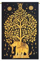 Tree Elephant Mandala Design Tapestry