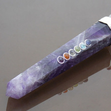 Healing Crystals Amethyst Seven chakra wand, Color : Purple