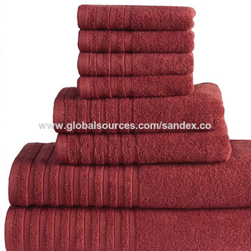 Rectangle Solid Dobby Bath Towels, for airplane, beach, home, hotel, sports, Size : 70x140cm