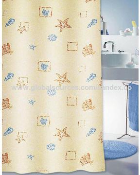100% polyester Waterproof Shower Curtain, Size : 180x180cm can be customized