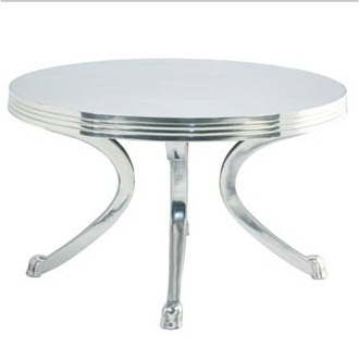 Aluminum round coffee table