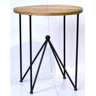 SIDE TABLE WITH WOOD TOP