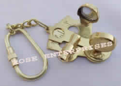 Polish nautical sextant key chain
