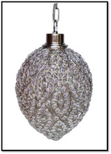 Nickle plated crystal Pendant light, Color : Silver