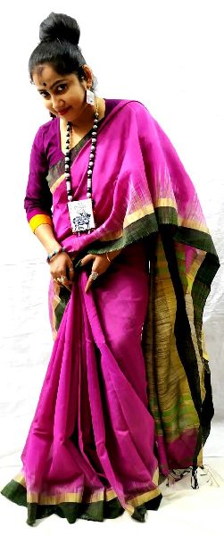 Handloom Cotton Silk Ghicha Pallu Saree