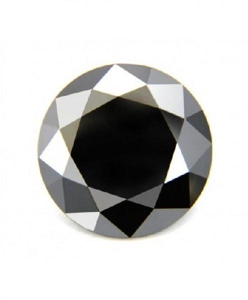 0.77 CTS OF 5.34X5.30X3.82 MM C ROUND BRILLIANT ( 1 PC ) LOOSE FANCY BLACK DIAMOND