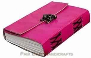 PINK LEATHER JOURNAL WRITING NOTEBOOK