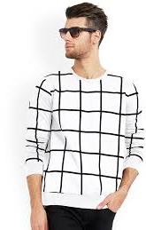 Checked Cotton Mens Full Sleeves T-Shirt, Size : XL
