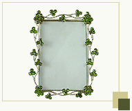 Photoframe with green glass beads florets
