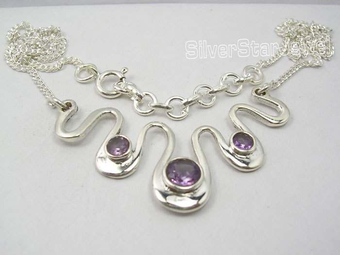 AMETHYST Lovely Curb Chain Necklace
