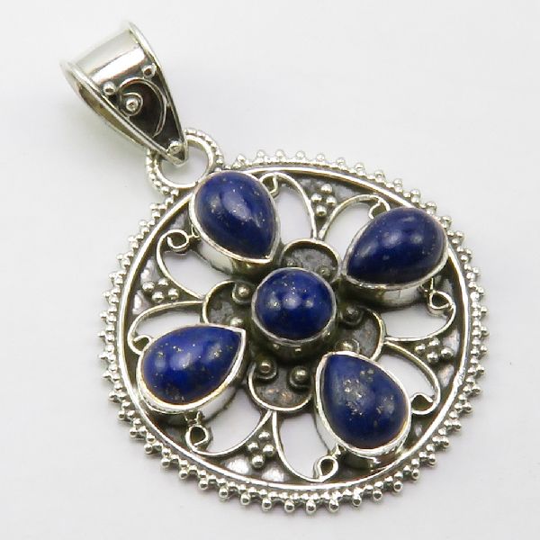 LAPIS LAZULI 5 STONE NECKLACE PENDANT