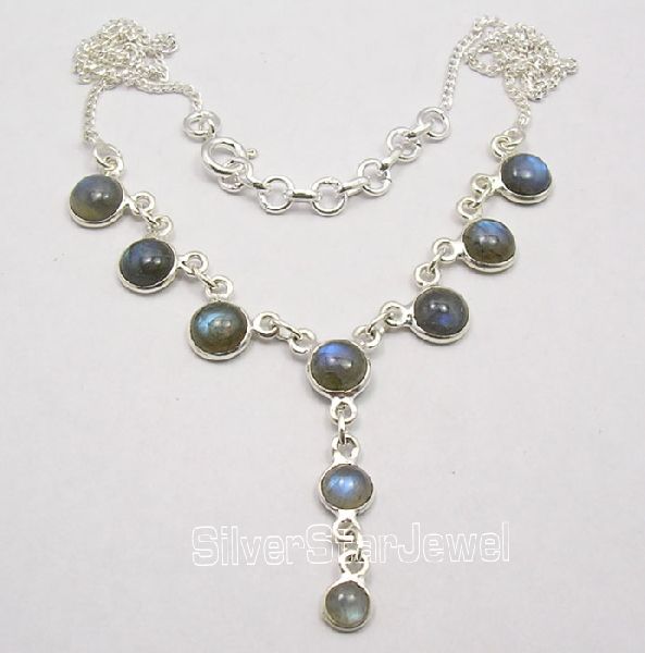 REAL LABRADORITE Curb Chain Necklace JEWELRY