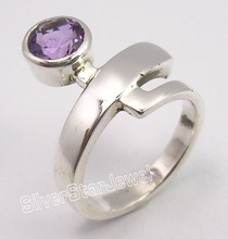 Silver amethyst designer ring, Occasion : Anniversary, Engagement, Gift, Party, Wedding