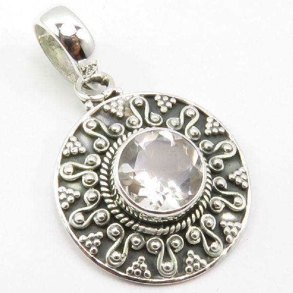 SILVER CLASSIC WOMEN JEWELRY CRYSTAL PENDANT