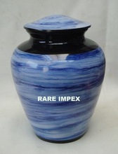 Rare Impex Ocean Waves urn, Color : Blue/Black/White