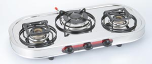 STAINLESS STEEL TRIPPLE RING THREE BURNER