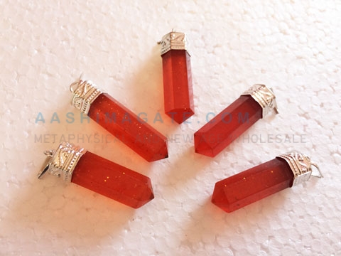 AMBER CAP PENCIL PENDANTS, Size : 50 mm