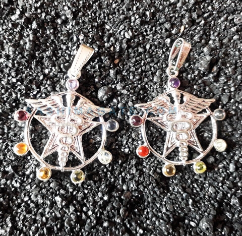 CHAKRA ANGEL AND STAR METAL PENDANTS, Size : 50-60 mm