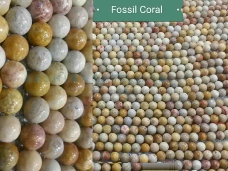 FOSSIL CORAL BEADS STRANDS, Size : 16 inches approx