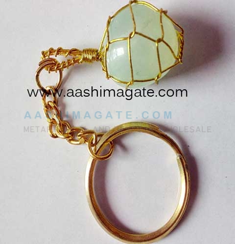 GREEN AVENTURINE TUMBLE STONE KEYRING