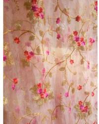 Pink Organza Fabric, for Garments, Laces, Pattern : Printed, Art Print