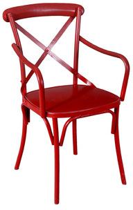 Vintage Shivam Iron Arm Chair, Color : Red