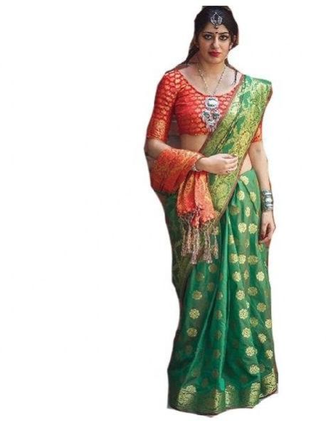 Plain Satin Fabric Saree