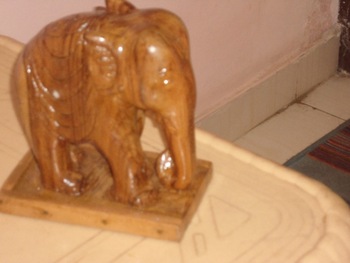 wooden animal statue