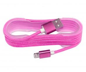 Charging Cotton braided cable Pink