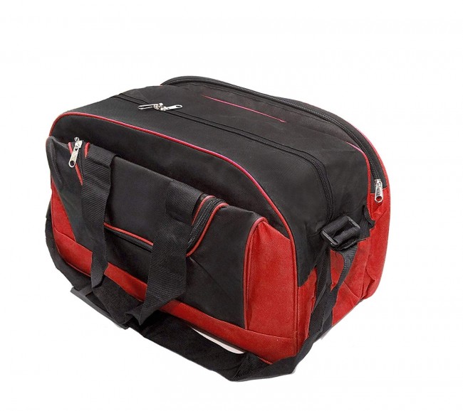 Nylon Red Travel luggage storage duffle bag