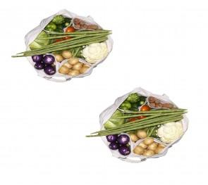 Vegetables grocery bag with military pouch for systematic storage
