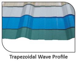 Trapezoidal Wave Profile, Color : White, Gray, Terracotta, Green Blue Ivory