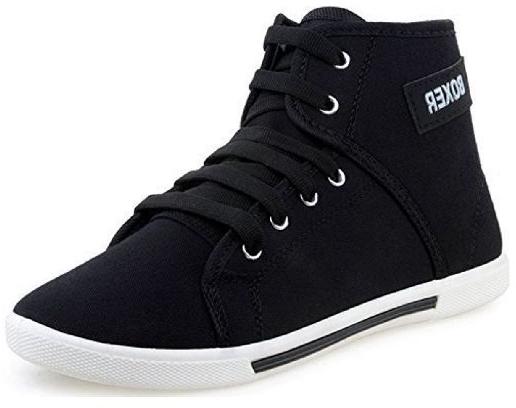 Men's Synthetic Leather Black Sneakers Shoes by ShivRaj Makers and ...
