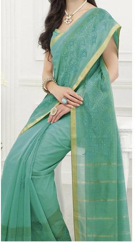 Cotsilk Embroidery Saree, Occasion : Party Wear, Festive Wear
