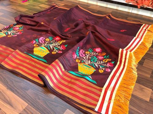 Banglori cotton embroidery saree, Occasion : Casual, Formal