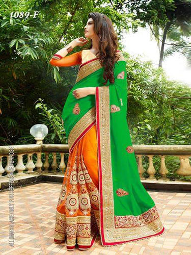 Georgette Embroidered Saree, Feature : Breathable, Eco Friendly, Elegant Design
