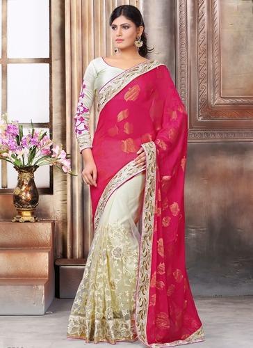 Chiffon Net Embroidery Sarees, Occasion : Party Wear