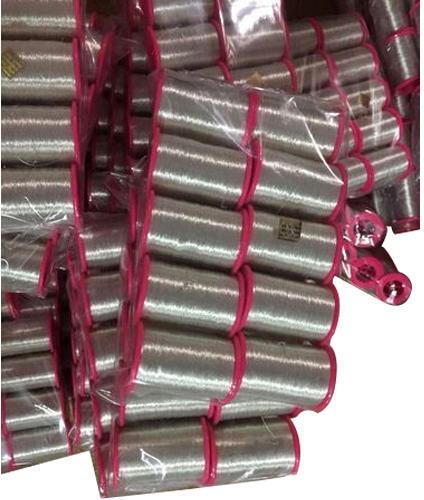 Cotton Silver Zari Threads, for Weaving, Packaging Type : Corrugated Box