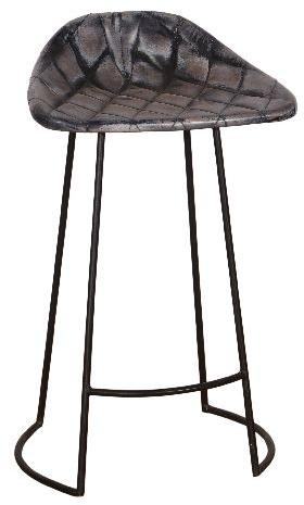  Rectangular Black leather bar Chair, for Home, Hotel, Office, Restaurant, Pattern : Plain