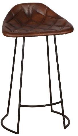 Rectangular Dark brown Leather bar chair, for Banquet, Home, Hotel, Office, Restaurant, Pattern : Plain