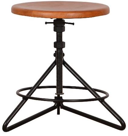 wooden top black stool bar