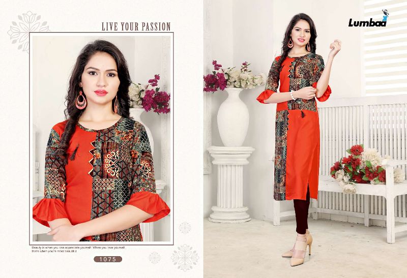 Printed Rayon Best Collection Kurtis, Technics : Handloom, Machine Made