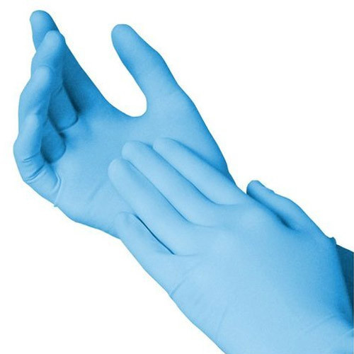 Latex Nitrile Powdered Examination Gloves, for Clinic Etc., Length : 10-15inches, 15-20inches, 20-25inches
