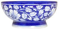 Handmade Vintage Blue Pottery Bowl Handmade Thrown Serving Bowl Blue Decor Gift