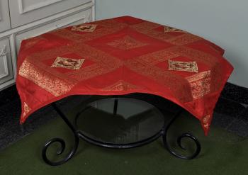 Red Wedding Table Cover, Size : 35x35 Inches