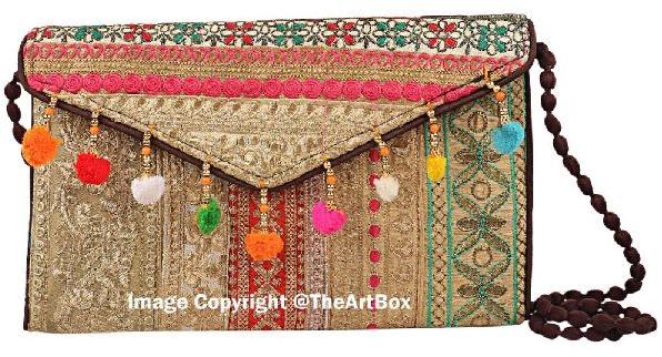 Indian Tribal Clutch Vintage Embroidery Vintage Purses