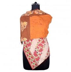 Vintage Kantha Cotton Sari Scarf